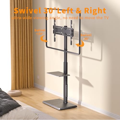 TV Floor Stand with Power Outlet & Removable Shelf for 32-75 Inch TVs - style: TCP01-2-M-A01