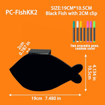 10PCS Fish Mini Chalkboard Signs for Food, Reusable and Reserved Table Signs, Food Labels for Party Buffet, Easy to Write and Wipe Out, Catering Supplies Buffet Display, Place Cards