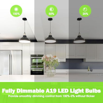 Maylaywood A19 LED Light Bulb 60W Equivalent, Dimmable 4000K Neutral White - color: Neutral White