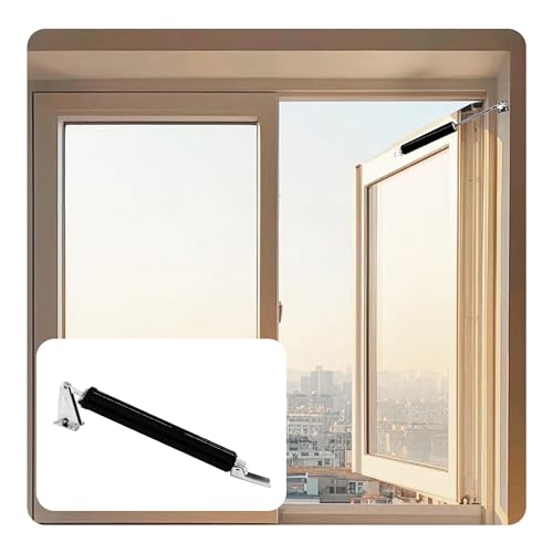 Adjustable Pneumatic Door Closer Kit, Heavy Duty Storm Door Closer with Hold Open Feature for Medium and Lightweight Screen Doors (Black) - size: Black