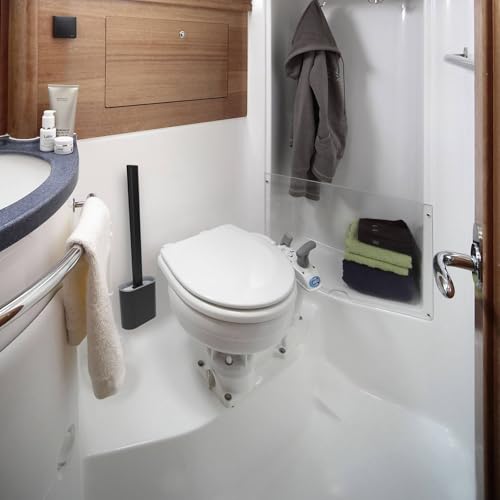 TEITEAI RV Toilet Bowl Brush - Silicone Bristles, Gentle on Toilets | Wall-Mounted for RVs, Trailers, Campers | Anti-Roll, Anti-Drip Design for Travel-Friendly Convenience