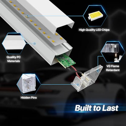 HYPERLITE Gen II Hexagon Garage Lights: 322W 32200LM 11 Grids Hexagon Led Light, 6500K Ultra Bright Honeycomb Hex Lights, Easy Install, Durable Design for Garage, Car Detailing, Workshops, Gym - size: 11 HEX