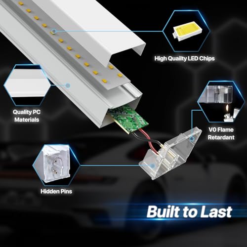 HYPERLITE Gen II Hexagon Garage Lights: 15 Grids with Border DIY Hexagon Led Lights, 6500K Ultra Bright, Easy Install Hex Light, Durable Design for Garage, Car Detailing, Workshops, Gym(Red) - size: 15 HEX+Border(Red)