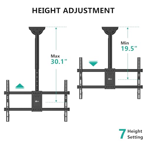 WALI Ceiling TV Mount for Most 37-80 inch LCD LED OLED 4K TVs, up to 110lbs - color: Black (600x400mm), size: 3 feet