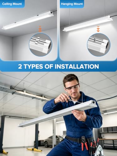Bright Led Shop Lights 4FT| Hanging Or Surface Mount| 60W 9000LM 5000K - size: 4FT-8PACK