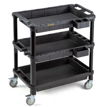 ELAFROS 3-Shelf Heavy Duty Rolling Utility Cart, 32.4 x 18.3 in - style: Standard