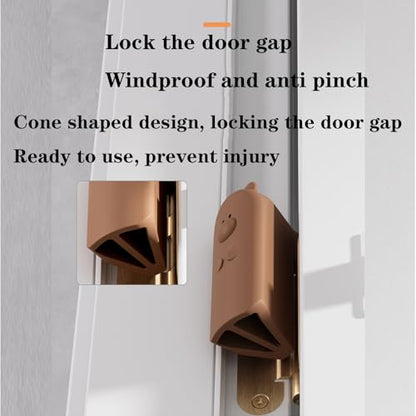 Door Pinch Guard Baby Proofing - Door Hinge Cover,Hanging Silicone Pinch Guard and Anti Slam Stopper,Anti-Pinch Safety Latch for Cabinet Drawer Window3pcs (Green+Grey+Apricot)