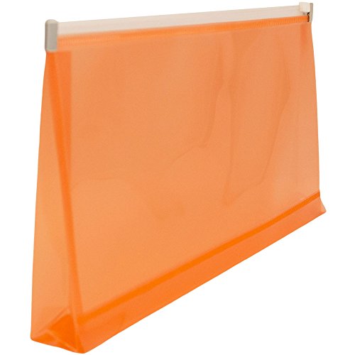 JAM PAPER Plastic Envelopes with Zip Closure - #10 Booklet Wallet - 5 x 10 - Orange - 12/Pack - color: Orange, size: #10 Business Size