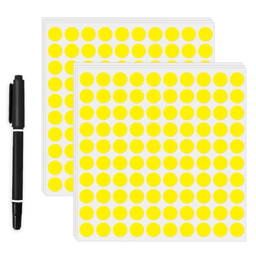 2000 Pcs 3/4" Garage Sale Price Stickers Sheets, Yellow Yard Sale Price Stickers, Round Color Coding Labels, Circle Dot Sticker for Home Decorative, Office, Classroom, Papers Etc - color: Yellow, size: 0.75inch
