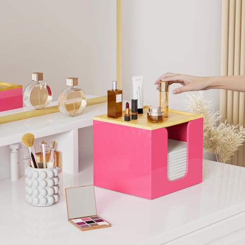 VITVITI Disposable Face Towel Holder for Clean Skin Club, Acrylic Box Pink - color: Pink