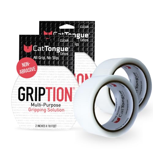 CatTongue Grips 2"x10' 2-Pk Grip Tape Roll, Non-Abrasive, Waterproof, Clear - color: Clear, size: 2" x 20'