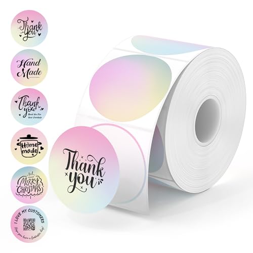 MUNBYN 2 Inch Round Thermal Labels for DIY Logo Design, 750 Sheets/1 Roll - color: Gradient Pink, size: 2"