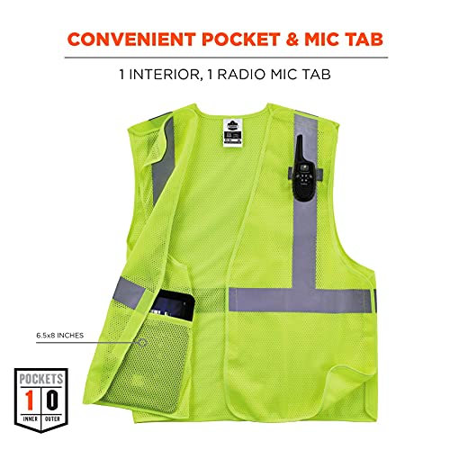 Ergodyne GloWear ANSI High Visibility Orange Breakaway Reflective Safety Vest - color: Lime, size: X-Large