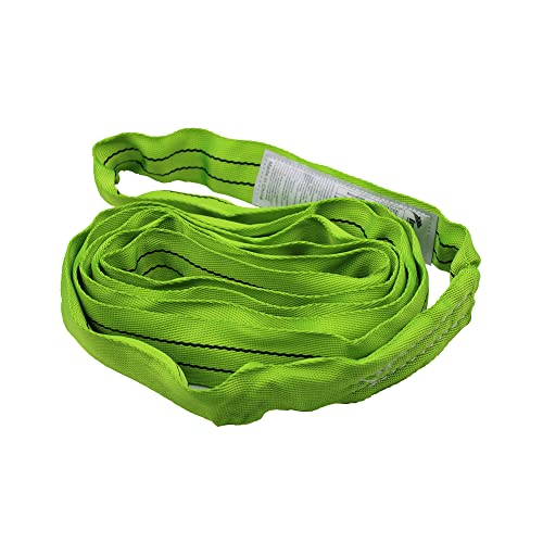 Green Polyester Endless Round Sling Heavy Duty Poly Lifting Sling 5300lbs Vertical Capacity, 9 Feet Length, Pack of 10 - size: 10 Pack