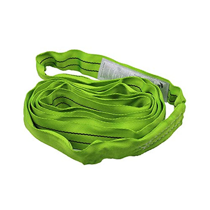 Green Polyester Endless Round Sling Heavy Duty Poly Lifting Sling 5300lbs Vertical Capacity, 9 Feet Length, Pack of 4 - size: 4 Pack