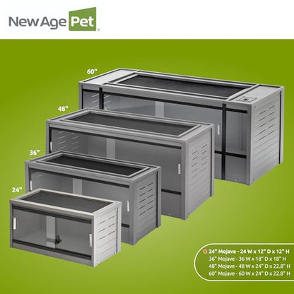 New Age Pet® ECOFLEX® 24" Small Reptile Enclosure, Grey - color: Grey, size: Small