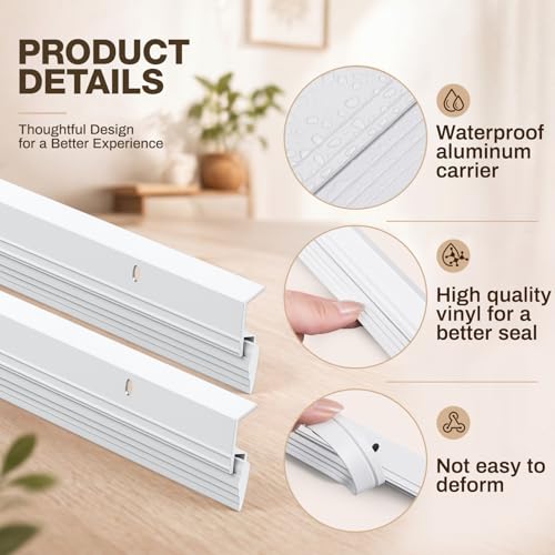 FoldTier 2 Pcs All-Season Door Sweep for Bottom of Door, 1-5/8 x 36 Inch