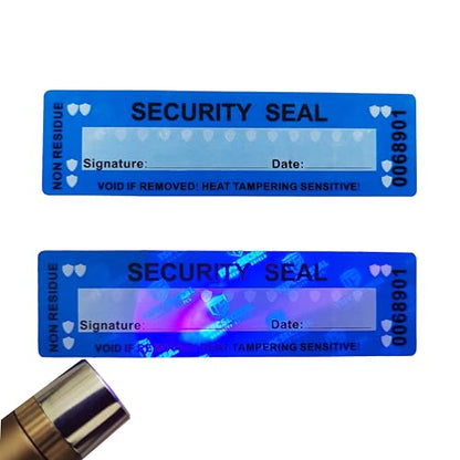 100pcs Tamper Proof Stickers Seals Labels (Matte Blue, 1" X 3.54") - color: Matte Blue 2, size: 1" X 3.54"