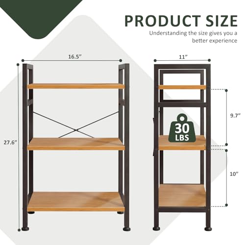 3 Tier Bookshelf, Free Standing Bookcase with Open Storage Shelves - color: Light Wood, size: 3 Tier
