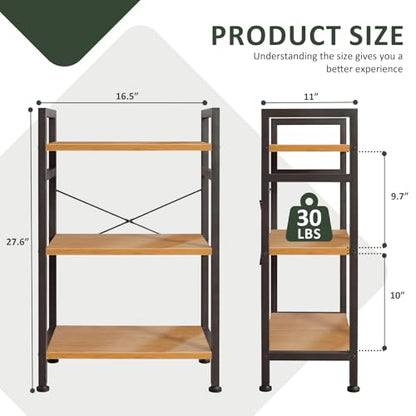 3 Tier Bookshelf, Free Standing Bookcase with Open Storage Shelves - color: Light Wood, size: 3 Tier