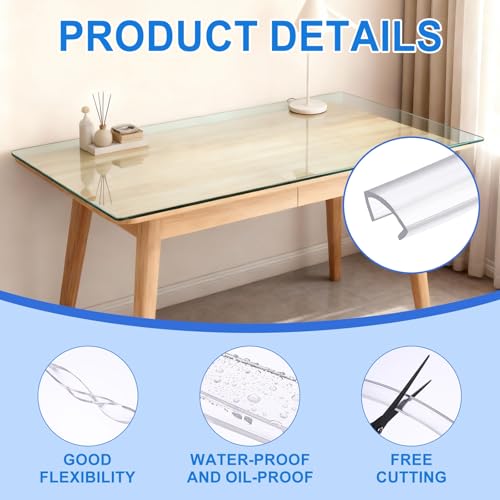 uxcell Clear Edge Trim 9.8Ft U Channel Edges Guards Fits 21/32"-23/32" - size: 9.8Ft x 7/8" x 5/16", Fits 21/32"-23/32"