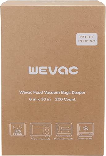 Wevac 6” x 10” 200 Count Food Vacuum Sealer Bags Keeper, PreCut Pint, Ideal for Food Saver, BPA Free, Commercial Grade, Great for storage, meal prep and Sous Vide (Pack of 2) - size: 6" x 10" 200 count (Pack of 2)