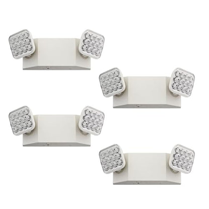 Lithonia Lighting Basics LED Emergency Light, Adjustable Heads 120/277V 4Pk - size: Generation 3 (White, 4-Pack), style: Square Lamp