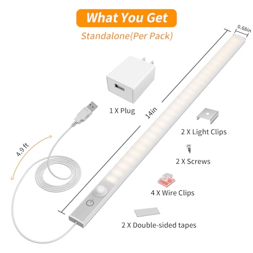 USB Plug-in Motion Sensor Light, ON/Night/Day Modes, Bright&Dimmable - color: Neutral White, size: 2 * 1-Bar