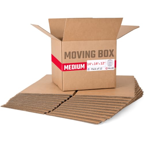 Medium Moving Cardboard Boxes 14"L x 14"W x 12"H (Pack of 12) - USA-Made Packing Boxes for Moving, Shipping, or Storage - USPS, UPS, FedEx Approved - Professional Packing Supplies - color: Pack of 12, size: Medium 14x14x12"