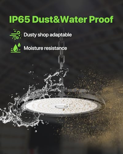 Glitgate UFO LED High Bay Lights 150W 6 Pack 22,500LM 5000K 100-277V - size: 150w 6pack