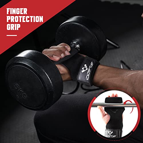 Weight Lifting Wrist Strap, Double-Layer Leather for Deadlift Powerlifting - color: Midnight Black