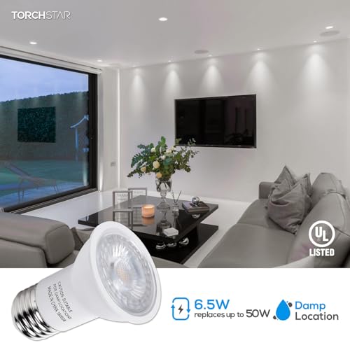 TORCHSTAR 6-Pack PAR16 LED Bulb, UL Listed, Dimmable, 4000K - color: Cool White(4000k)