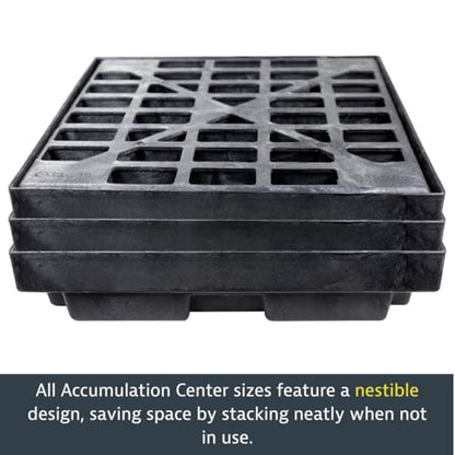 Justrite Low Profile 2 Drum Spill Containment Pallet Accumulation Center - 5.5" Tall - 24 Gal Capacity for 55 Gallon Drum Containment - Made in The USA from 30% Recycled Polyethylene - Yellow - 28654 - color: Yellow, style: 2 Drum