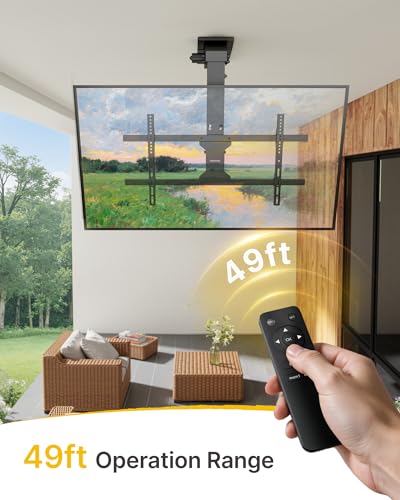 monTEK Motorized Ceiling TV Mount with Remote for 43-86 Inch TVs - size: 43-86 inch