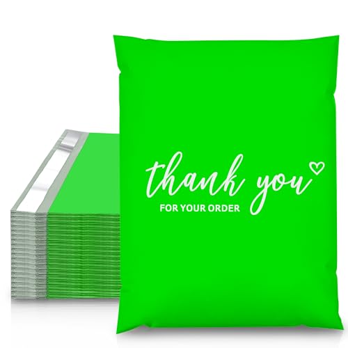 JinRuiKJ Thank You Poly Mailers 10x13 Inch, 25 PCS, Green - color: Green, size: 10*13inch 25pcs