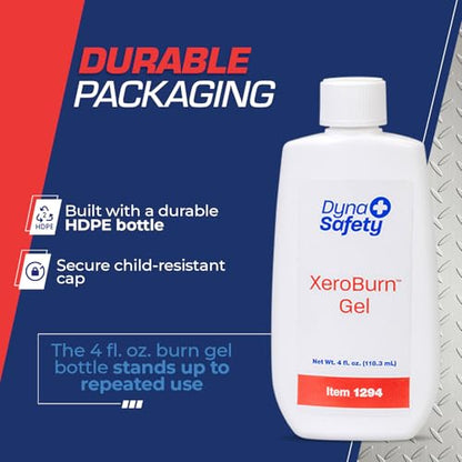 Dynarex XeroBurn Burn Gel with 2% Lidocaine - First Aid Essential for Minor Burns, Sunburns, and Insect Bites - 4 fl. oz. Bottles - 24 per Case