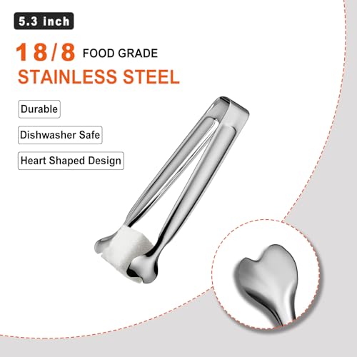 Serving Tongs, Anytrp 12-Packs Stainless Steel Sugar Tong, 5.3inch Small Tongs for Serving Food, Appetizers, Buffets, Coffee Bar, Kitchen, Tea Party, Desserts Party and Ice Bucket - color: Silver, size: 5.3inch-12pcs
