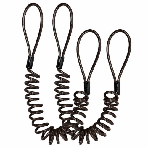 Security Cable Lock 2 Pack, 5FT Self-Coiling Stainless Steel Double Loop Cable, Flexible Anti-Theft Wire for Luggage, Bike, Helmet & Travel Gear (Black) - color: Black