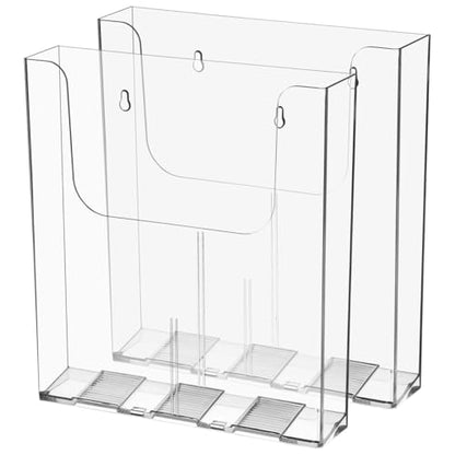 Cabilock 2 pack Clear Acrylic Wall File Holder Wall Mounted Brochure Magazine Organizer File Organizer Mount for Office Mall Exhibition Hotel A4 9.88 X 8.85 X 1.65 in - color: 2PCS