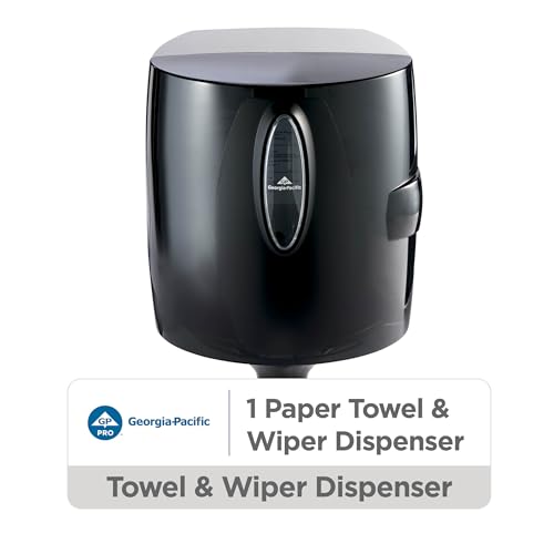 Universal Centerpull Paper Towel and Wiper Dispenser by GP PRO (Georgia-Pacific), Black, 54050, 10.25” W x 10.75” D x 12.625” H, 1 Dispenser