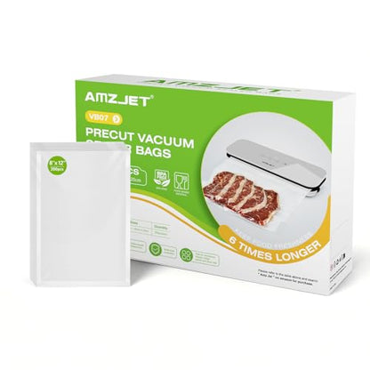 Vacuum Sealer Bags 200 Quart 8" x 12", BPA Free, Commercial Grade Textured Food Vacuum Sealer Bag, Thick Embossed Bags for Storage and Sous Vide Cooking - size: 8"x10"