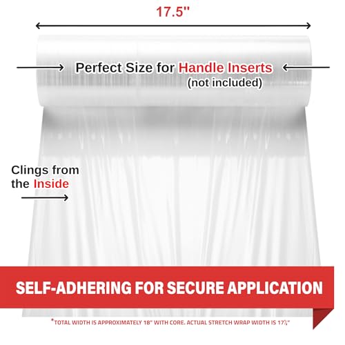 Simply Cool Stretch Wrap 17.5 Inch 80 Gauge Shrink Wrap - color: Clear, size: 1 Pack