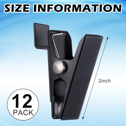 Zonon 12 Pack Black Metal Slatwall Clips 2 Inch Slatwall Accessories - style: Black