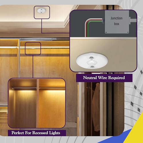 ENERLITES Ultrasonic and PIR Dual Technology Ceiling Sensor, MDC-50V-W - size: Ultrasonic and PIR Sensor