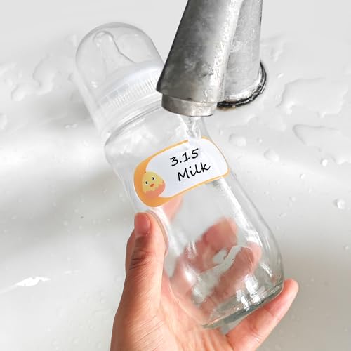 528 Pcs 1 x 2.5 Inch Baby Milk Bottle Labels Writeable, Removable Freezer Labels, 528 Food Stickers Cartoon Waterproof, Residue-Free Food Storage Label, for Kitchen, Mason Jar - color: Animalcartoon