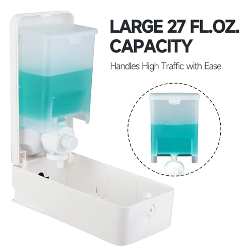 anydry Liquid Hand Soap Dispenser Wall Mounted 27oz Large Capacity White - color: Warm White