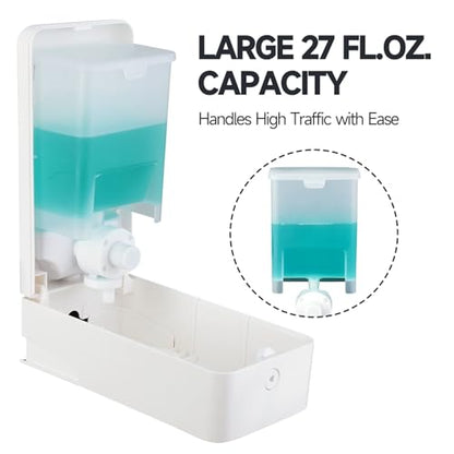 anydry Liquid Hand Soap Dispenser Wall Mounted 27oz Large Capacity White - color: Warm White