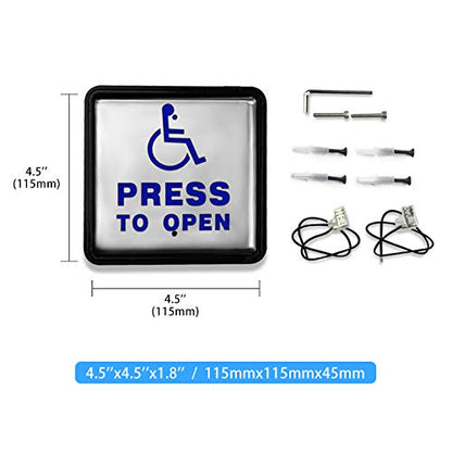 Olideauto DSW120 Automatic Door Opener for Handicapped with Wired Stainless Steel Handicap Push Buttons