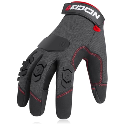 NoCry Heavy Duty Work Gloves for Men with Reinforced Palm and Non-Slip Grip - size: Medium, style: Pro