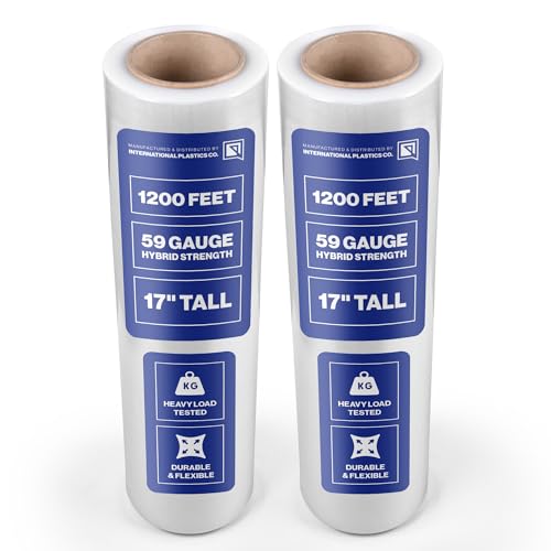 International Plastics Co. 2 Pack of 17'' Plastic Stretch Wrap for Moving - size: 2 Pack, style: 18" - 17" Styles